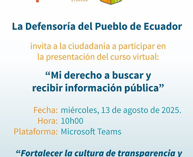 Defensoría del pueblo agosto 2025